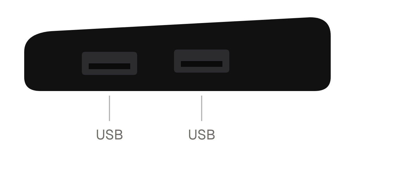 Side of OTV Prime 11000: two USB ports